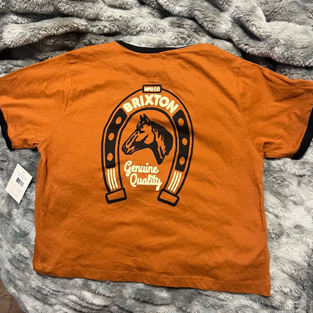 Brixton horseshoe crop ringer tee Horse Design nwt
